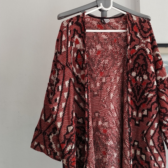 Divided H&M ladies long Open front textured Fringe Cardigan - Picture 10 of 15